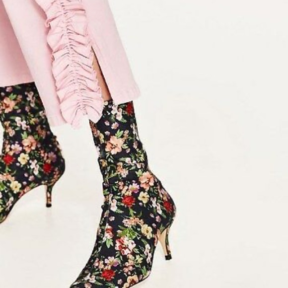 floral booties zara